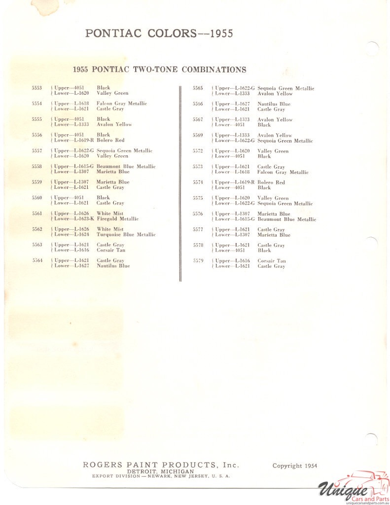 1955 Pontiac Paint Charts Rogers 3